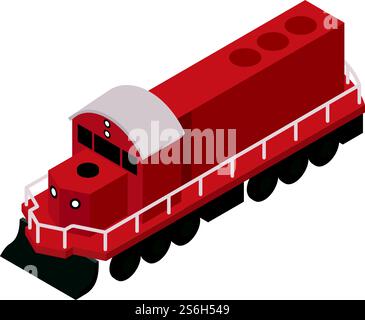 Symbol für Dieselzug. Isometrisch des Diesel-Zug-Vektorsymbols für Webdesign isoliert auf weißem Hintergrund. Dieselzug-Symbol, isometrischer Stil Stock Vektor