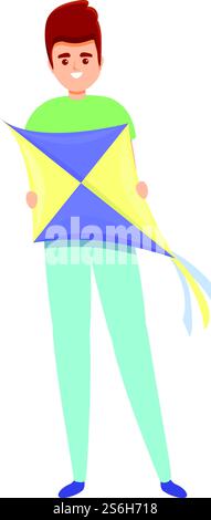 Sport-Drachenspiel-Symbol. Zeichentrick des Sports, der Drachenvektor-Symbol für Web-Design spielt, isoliert auf weißem Hintergrund. Spielen Sie eine Drachenfigur im Cartoon-Stil Stock Vektor