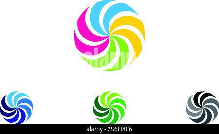 Vortex-Logo und -Symbole Vorlagenvektor Stock Vektor