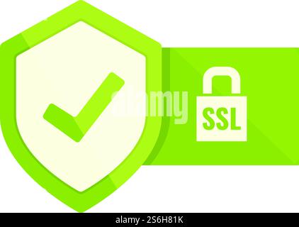 Symbol für Schlüssel-ssl-Zertifikat. Cartoon des Schlüsselsymbols für ssl-Zertifikatsvektor für Webdesign isoliert auf weißem Hintergrund. Schlüsselsymbol für ssl-Zertifikat, Cartoon-Stil Stock Vektor