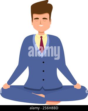 Symbol für Fokusmeditation. Cartoon des Fokus Meditationsvektorsymbols für Webdesign isoliert auf weißem Hintergrund. Fokussierte Meditationssymbol, Cartoon-Stil Stock Vektor