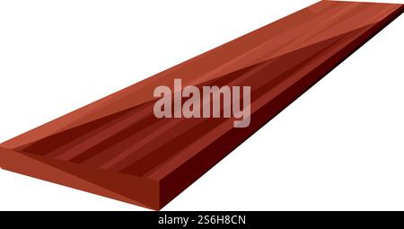 Symbol für langes Brett aus Sperrholz. Zeichentrickfilm des langen Brettvektorsymbols des Sperrholzes für Webdesign isoliert auf weißem Hintergrund. Lange Brettlegende aus Sperrholz im Cartoon-Stil Stock Vektor