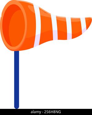 Symbol für die Windrichtungsanzeige. Zeichentrick des Vektorsymbols der Windrichtung für Webdesign isoliert auf weißem Hintergrund. Symbol für die Windrichtung, Zeichentrickstil Stock Vektor