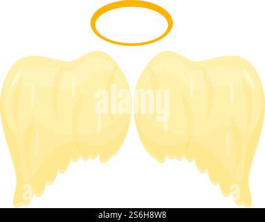 Symbol für die Engelsflügel im Weihnachtsfest. Zeichentrick des Weihnachtsengelsflügeln Vektorsymbols für Webdesign isoliert auf weißem Hintergrund. Weihnachtsengelsflügel-Symbol, Cartoon-Stil Stock Vektor