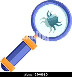Symbol „Malware-Fehler erkennen“. Zeichentrick des Symbols zum Erkennen von Malware-Bug-Vektoren für Webdesign isoliert auf weißem Hintergrund. Erkennen Sie Malware-Bug-Symbol, Cartoon-Stil Stock Vektor
