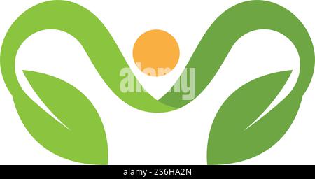 Vektor hinterlässt grünes Naturlogo und -Symbol Stock Vektor