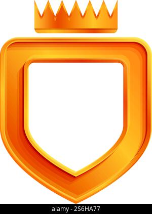 Symbol für das Kronschild der Rangliste. Cartoon der Ranking Krone Schild Vektor Symbol für Web Design isoliert auf weißem Hintergrund. Rangliste Kronschild-Ikone, Cartoon-Stil Stock Vektor