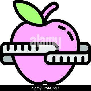 Apps Fitness-Symbol. Outline Apps Fitnessvektor-Symbol für Webdesign isoliert auf weißem Hintergrund. Apps Fitness-Symbol, Outline-Stil Stock Vektor