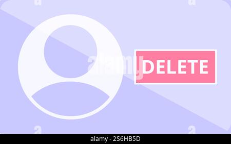 Symbol „Netzwerkbenutzer löschen“. Zeichentrick des Symbols Netzwerkbenutzer löschen für Webdesign isoliert auf weißem Hintergrund. Netzwerkbenutzersymbol löschen, Cartoon-Stil Stock Vektor