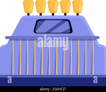 Symbol „Thread Production“. Zeichentrick des Thread Production Vektorsymbols für Webdesign isoliert auf weißem Hintergrund. Symbol für die Thread-Produktion, Cartoon-Stil Stock Vektor