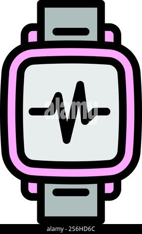 Symbol für Fitness-Smartwatch. Outline Fitness Smartwatch Vektor-Symbol für Webdesign isoliert auf weißem Hintergrund. Fitness-Smartwatch-Symbol, Outline-Style Stock Vektor