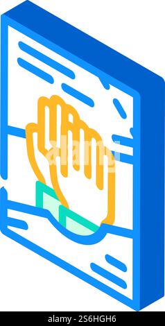 Waschpulver für Handwäsche isometrischer Icon Vektor. Dispergiermittel für Handwaschzeichen. Isolierte Symboldarstellung. Waschpulver für Handwäsche isometrische Iconvektorillustration Stock Vektor