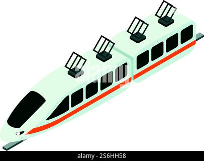 Symbol „Speed Train“. Isometrisch des Geschwindigkeitszug-Vektorsymbols für Webdesign isoliert auf weißem Hintergrund. Speed Train-Symbol, isometrischer Stil Stock Vektor