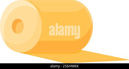 Symbol für Gewindeproduktion. Zeichentrickfilm der Thread-Produktion Bobine-Vektor-Symbol für Webdesign isoliert auf weißem Hintergrund. Bobine-Symbol für die Fadenproduktion, Cartoon-Stil Stock Vektor