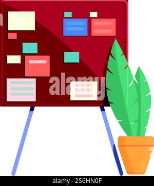 Symbol für den Zeitplan der Platinenaufgabe. Cartoon des Board Task Zeitplan Vektor-Symbol für Webdesign isoliert auf weißem Hintergrund. Taskplansymbol im Zeichentrickstil Stock Vektor
