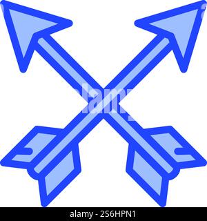 Archer Pfeilsymbol. Vektorsymbol „Konturbogen“ für Webdesign isoliert auf weißem Hintergrund. Archer Pfeilsymbol, Umrissstil Stock Vektor