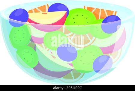Symbol für saftigen Obstsalat. Karikatur des saftigen Fruchtsalat-Vektor-Icons für Web-Design isoliert auf weißem Hintergrund. Saftige Fruchtsalat-Ikone, Cartoon-Stil Stock Vektor