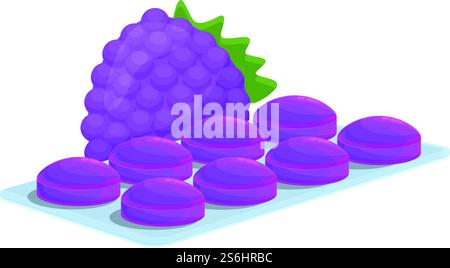 Beeren-Husten-Tropfen-Symbol. Cartoon von Berry Husten Tropfen Vektor-Symbol für Web-Design isoliert auf weißem Hintergrund. Berry Husten Tropfen Symbol, Cartoon Stil Stock Vektor