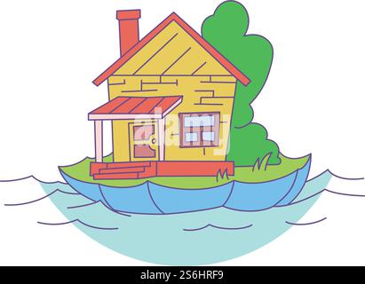 Symbol für Hausversicherung. Cartoon und Wohnung von Haus Versicherung Service Vektor Symbol für Web Design isoliert auf weißem Hintergrund. Symbol für Hausversicherung, Zeichentrick und flacher Stil Stock Vektor