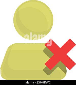 Symbol "Benutzeranruf löschen". Zeichentrick des Symbols zum Löschen des Benutzeraufrufs für Webdesign isoliert auf weißem Hintergrund. Symbol für Benutzeranruf löschen, Zeichentrickstil Stock Vektor