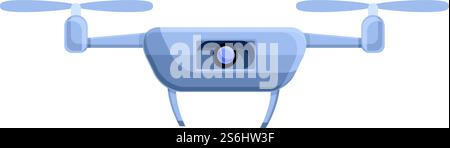 Hubschraubersymbol mit Drohnentechnologie. Cartoon der Drohnentechnologie Hubschraubervektor-Symbol für Web-Design isoliert auf weißem Hintergrund. Hubschraubersymbol mit Drohnentechnologie, Cartoon-Stil Stock Vektor