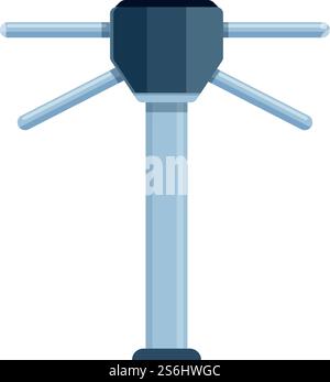 Symbol für den Drehkreuz. Zeichentrick und Wohnung des Drehkreuz-Eingangsvektorsymbols für Webdesign isoliert auf weißem Hintergrund. Drehkreuz-Symbol, Cartoon und flacher Stil Stock Vektor