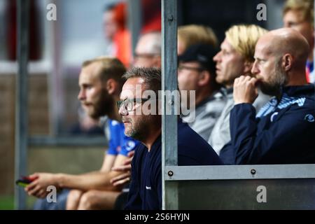 Åtvidabergs FF Trainer Roar Hansen während des Fußballspiels im Superettan zwischen Åtvidabergs FF und Gefle IF, Kopparvallen, Åtvidaberg, Schweden. Stockfoto