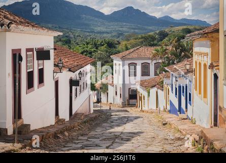 Foto der Altstadt von Tiradentes, Minas Gerais, Brasilien. Aufgenommen am 23. april 2024. Stockfoto