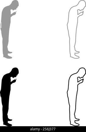 Mann reinigt Zähne männliche Bürste Zahnbürste halten in der Hand Arm Pflege Gesundheit Mundhygiene gesunder Lebensstil Konzept Morgen Routine Dentalcare Silhouette grau schwarz Farbe Vektor Illustration solide Umrissstil einfaches Bild. Mann reinigt Zähne männliche Bürste Zahnbürste halten in der Hand Arm Pflege Gesundheit Mundhygiene gesunder Lebensstil Konzept Morgen Routine Dentalcare Silhouette grau schwarz Farbe Vektor Illustration solide Umrissstil Bild Stock Vektor