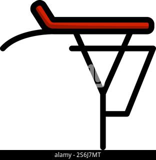 Symbol Für Den Gepäckträger Des Fahrrads. Editierbare Fett Formatigte Kontur Mit Farbfüllungsdesign. Vektorgrafik. Stock Vektor