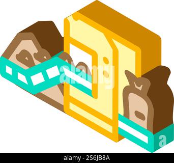 Industrielle Verpackung von kompost-isometrischen Iconvektoren. Industrielle Verpackung von Kompostzeichen. Isolierte Symboldarstellung. Industrielle Verpackung der isometrischen Iconvektorillustration des Komposts Stock Vektor