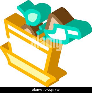 Topfpflanze mit Kompost-isometrischem Iconvektor. Topfpflanze mit Kompostschild. Isolierte Symboldarstellung. Topfpflanze mit Kompost isometrische Iconvektorillustration Stock Vektor