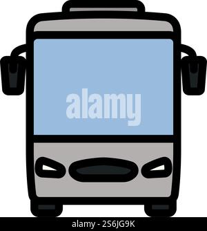 Touristenbus-Symbol. Editierbare Fett Formatigte Kontur Mit Farbfüllungsdesign. Vektorgrafik. Stock Vektor