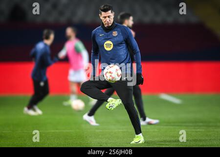 Barcelona, Spanien, Spanien. Januar 2025. Robert LEWANDOWSKI aus Barcelona während des Copa del Rey-Spiels zwischen dem FC Barcelona und Real Betis Balompie bei Estadi Olimpic Lluis Companys am 15. Januar 2025 in Barcelona. (Kreditbild: © Matthieu Mirville/ZUMA Press Wire) NUR REDAKTIONELLE VERWENDUNG! Nicht für kommerzielle ZWECKE! Stockfoto