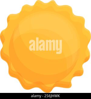 Runde Ravioli-Symbol. Cartoon des runden Ravioli-Vektorsymbols für Webdesign isoliert auf weißem Hintergrund. Runde Ravioli-Ikone im Cartoon-Stil Stock Vektor