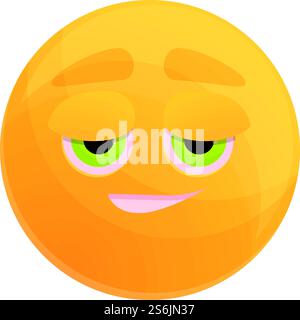Symbol für müdes Emoticon. Cartoon des müden Emoticon Vektor-Icons für Web-Design isoliert auf weißem Hintergrund. Müde Emoticon-Ikone, Cartoon-Stil Stock Vektor