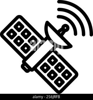 Satellitensymbol. Bearbeitbares, Fett Formatischtes Umrisse-Design. Vektorgrafik. Stock Vektor