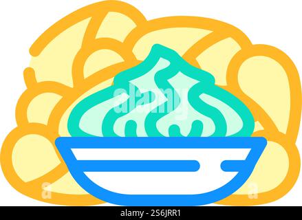 Crisps Wasabi Farbe Symbol Vektor. Crisps Wasabi-Zeichen. Isolierte Symboldarstellung. Crisps Wasabi Farbe Symbol Vektor Illustration Stock Vektor
