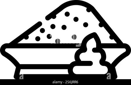 Pulverwasabi Linie Symbol Vektor. Wasabi-Zeichen für Pulver. Schwarze Abbildung des isolierten Kontursymbols. Pulver Wasabi Linie Symbol Vektor Illustration Stock Vektor