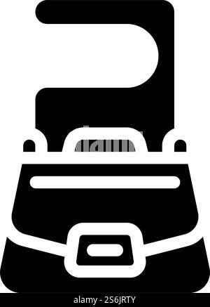 Tasche Stylist Glyphe Symbol Vektor. Schild für den Beutelstylist. Schwarze Abbildung des isolierten Kontursymbols. Tasche Stylist Glyphe Symbol Vektor Illustration Stock Vektor