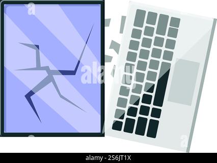 Symbol für die Reparatur von Ersatzteilen für Laptops. Cartoon der Teile Laptop Reparatur Vektor-Symbol für Web-Design isoliert auf weißem Hintergrund. Teile Laptop Reparatur Symbol, Cartoon Stil Stock Vektor