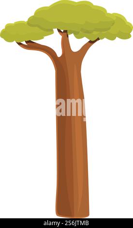 Australisches Baobab-Symbol. Cartoon des australischen Baobab-Vektorsymbols für Webdesign isoliert auf weißem Hintergrund. Australische Baobab-Ikone, Cartoon-Stil Stock Vektor