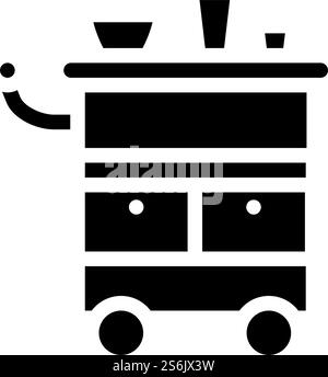 Tabellenstylist Glyphe Symbol Vektor. Tabellenstilistin. Schwarze Abbildung des isolierten Kontursymbols. Tabellenstylist Glyphe Symbol Vektor-Illustration Stock Vektor