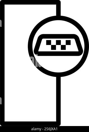 Symbol Für Den Taxistand. Auffälliges Design mit bearbeitbarer Konturbreite. Vektorgrafik. Stock Vektor