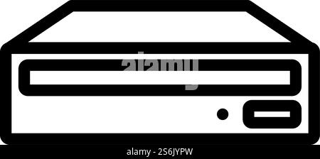 CD-ROM-Symbol. Bearbeitbares, Fett Formatischtes Umrisse-Design. Vektorgrafik. Stock Vektor