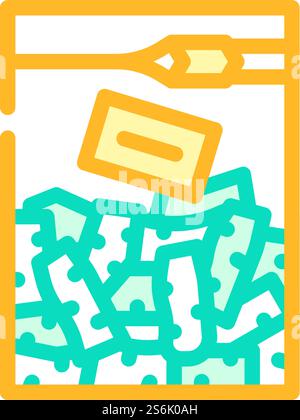 Gehackte Wurzel Wasabi Farbe Symbol Vektor. Wasabi-Zeichen mit gehackter Wurzel. Isolierte Symboldarstellung. Gehackte Wurzel Wasabi Farbe Symbol Vektor Illustration Stock Vektor