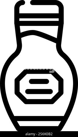 Verpackung Wasabi Linie Symbol Vektor. Verpackung Wasabi-Zeichen. Schwarze Abbildung des isolierten Kontursymbols. Verpackung Wasabi Linie Symbol Vektor Illustration Stock Vektor