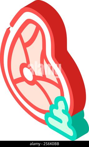 Fleisch Wasabi Isometrischer Iconvektor. Fleisch-Wasabi-Schild. Isolierte Symboldarstellung. Fleisch Wasabi isometrische Icon Vektor Illustration Stock Vektor