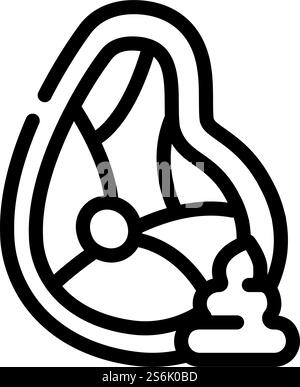 Fleisch Wasabi Linie Symbol Vektor. Fleisch-Wasabi-Schild. Schwarze Abbildung des isolierten Kontursymbols. Fleisch Wasabi Linie Symbol Vektor Illustration Stock Vektor