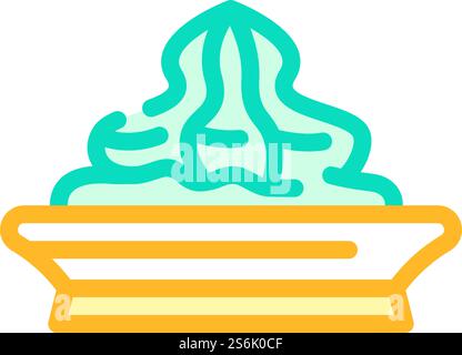 wasabi auf Platte Farbe Symbol Vektor. wasabi auf dem Schild. Isolierte Symboldarstellung. wasabi auf Platte Farbe Symbol Vektor Illustration Stock Vektor